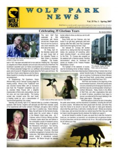 Wolf Park newsletter, Spring 2007
